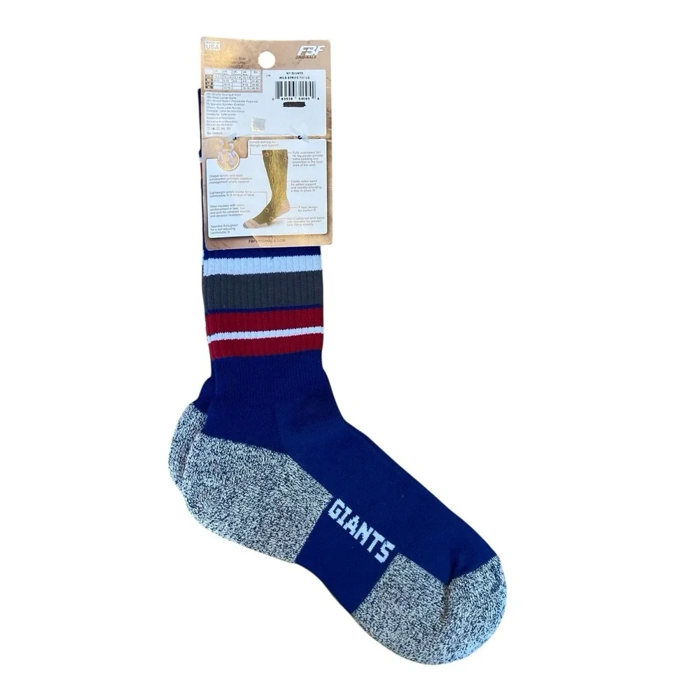NY‎ Giants Wild Stripe Trekker 2 Wool Socks Size Large 10-13 New